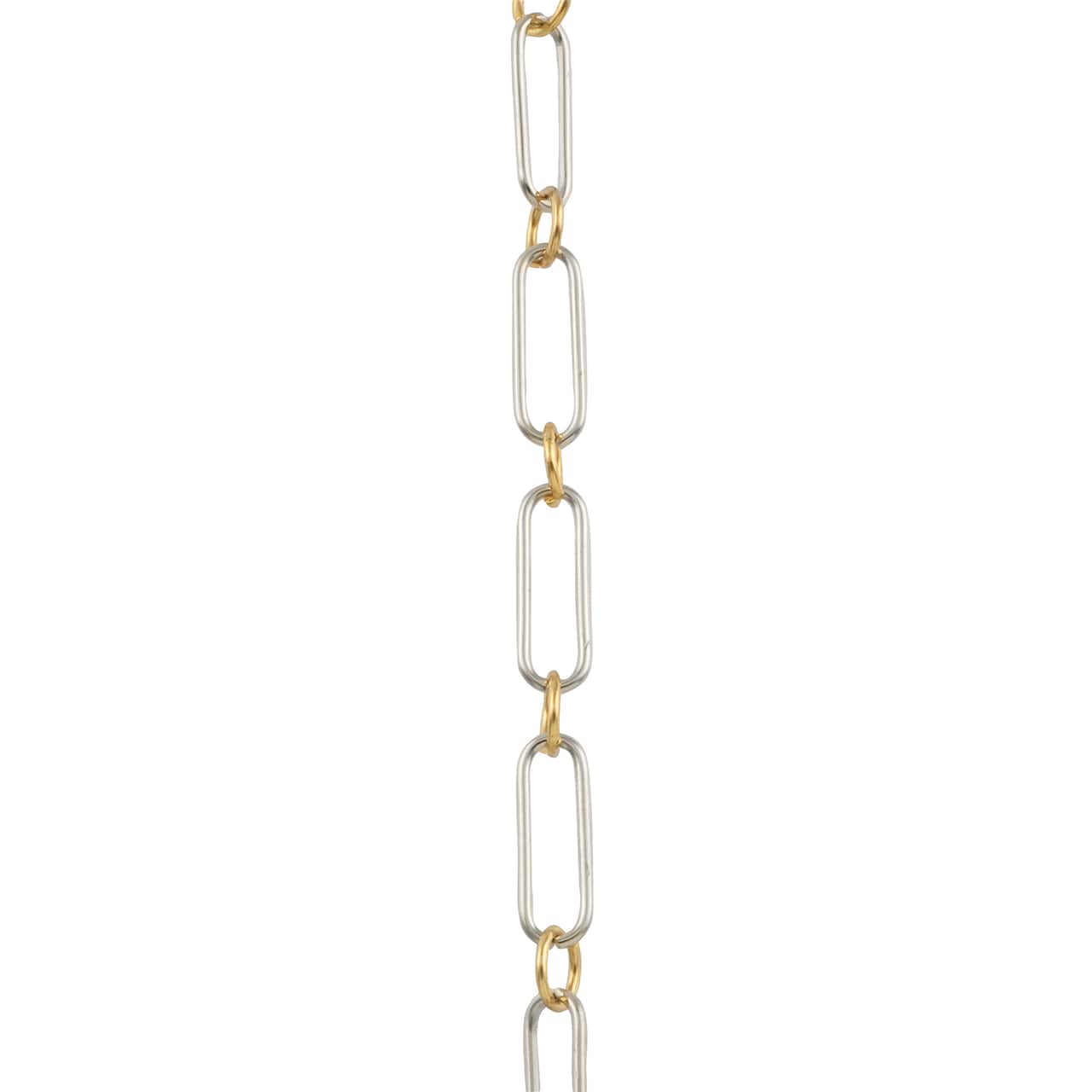 36&#x22; Silver &#x26; Gold Paper Link Chain by Bead Landing&#x2122;